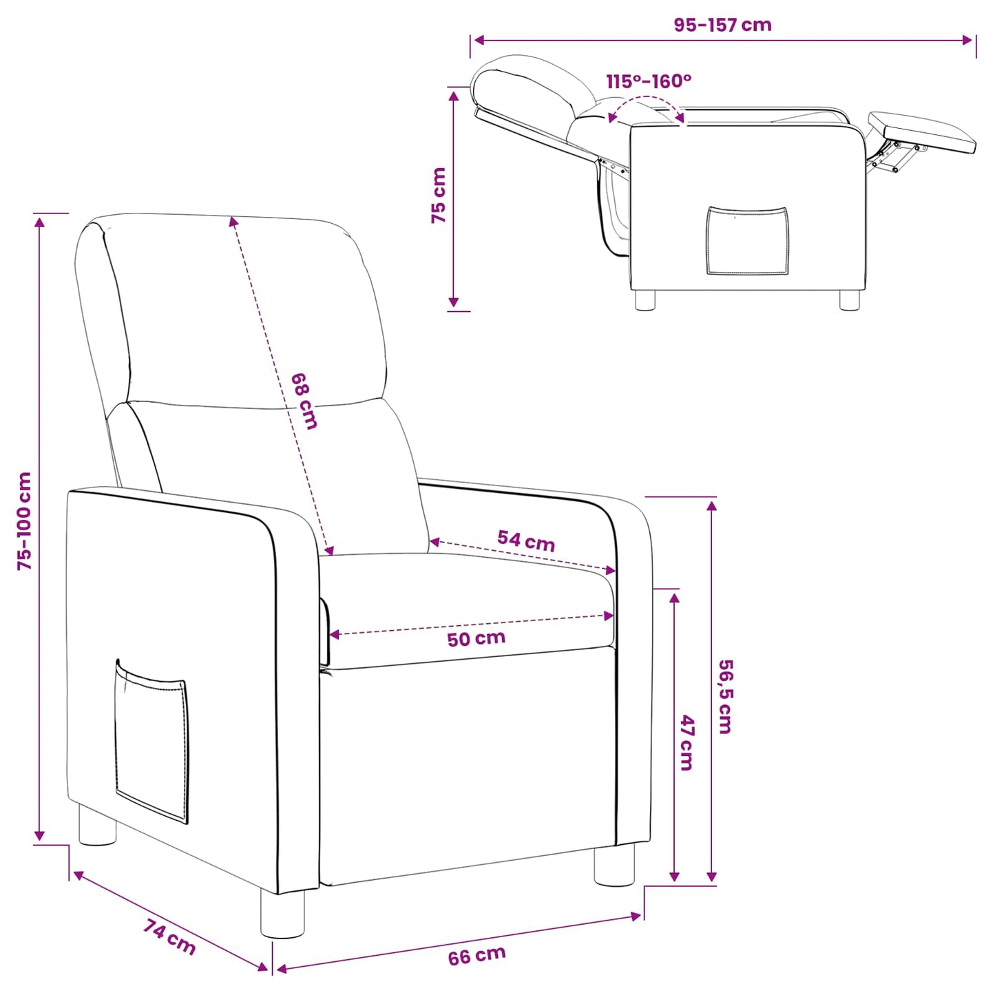 Recliner Mørkegrøn Stof