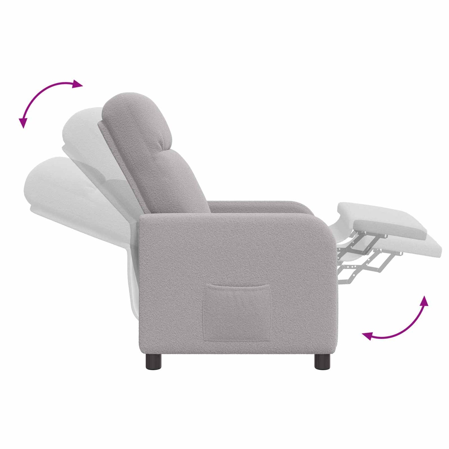 Massage Lænestol Lysegrå Bouclé