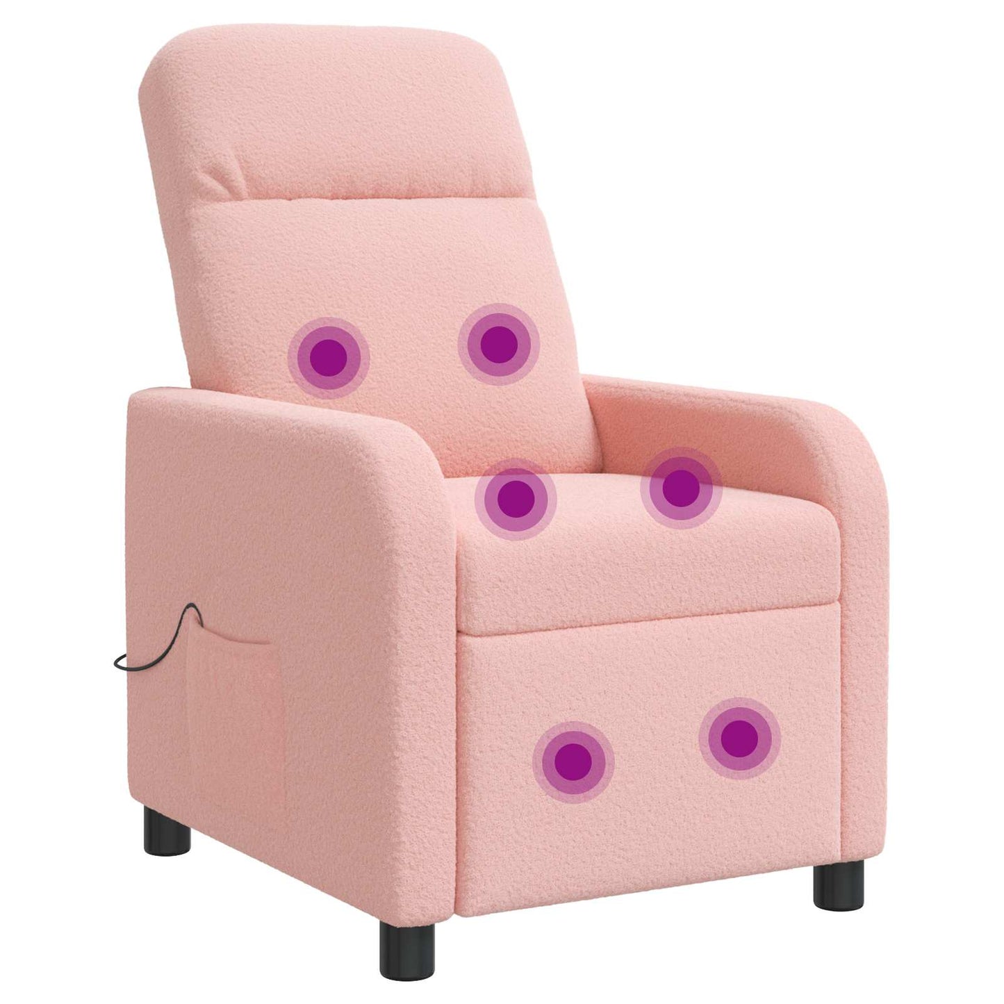 Massage Lænestol Lyserød Bouclé