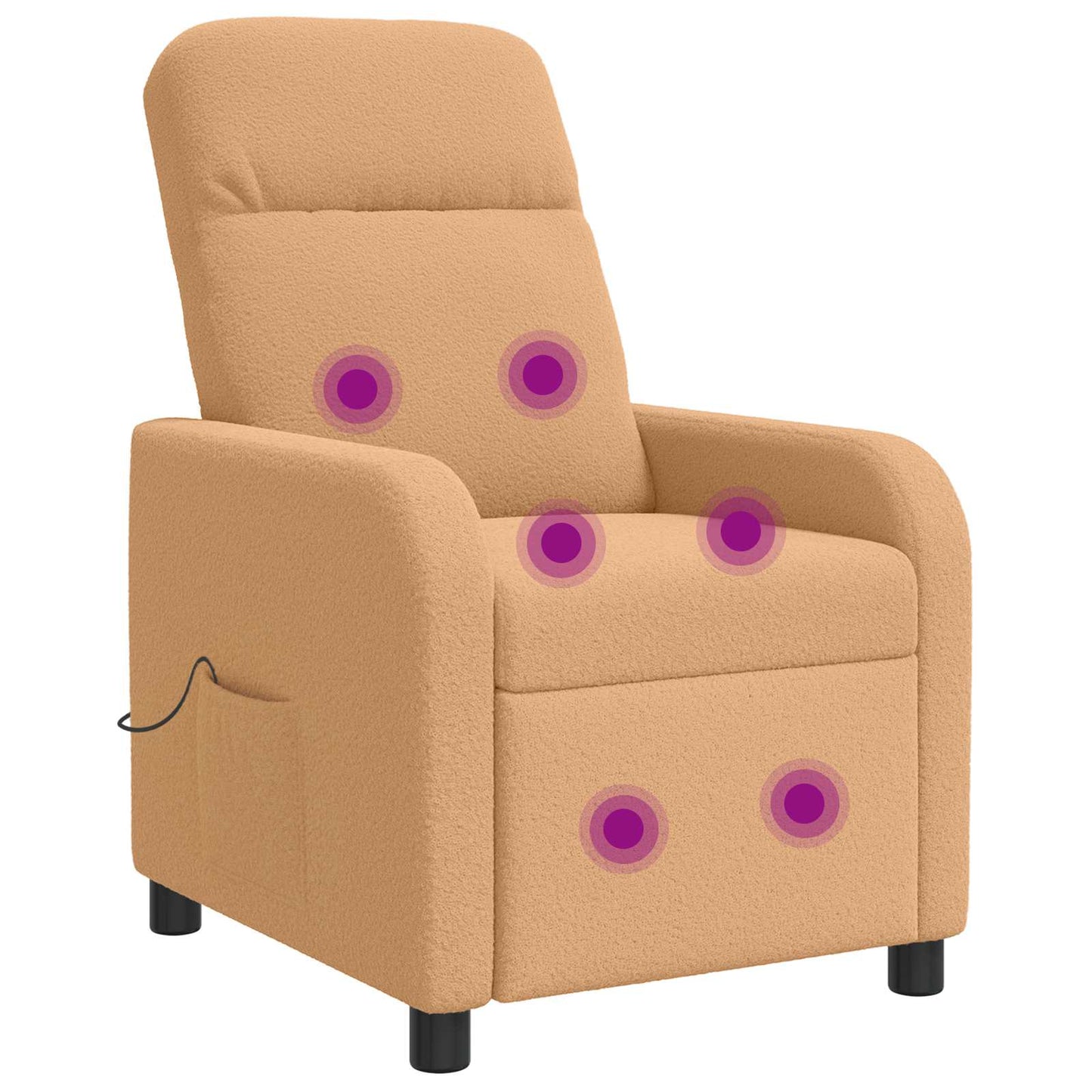 Massage Lænestol Beige Bouclé