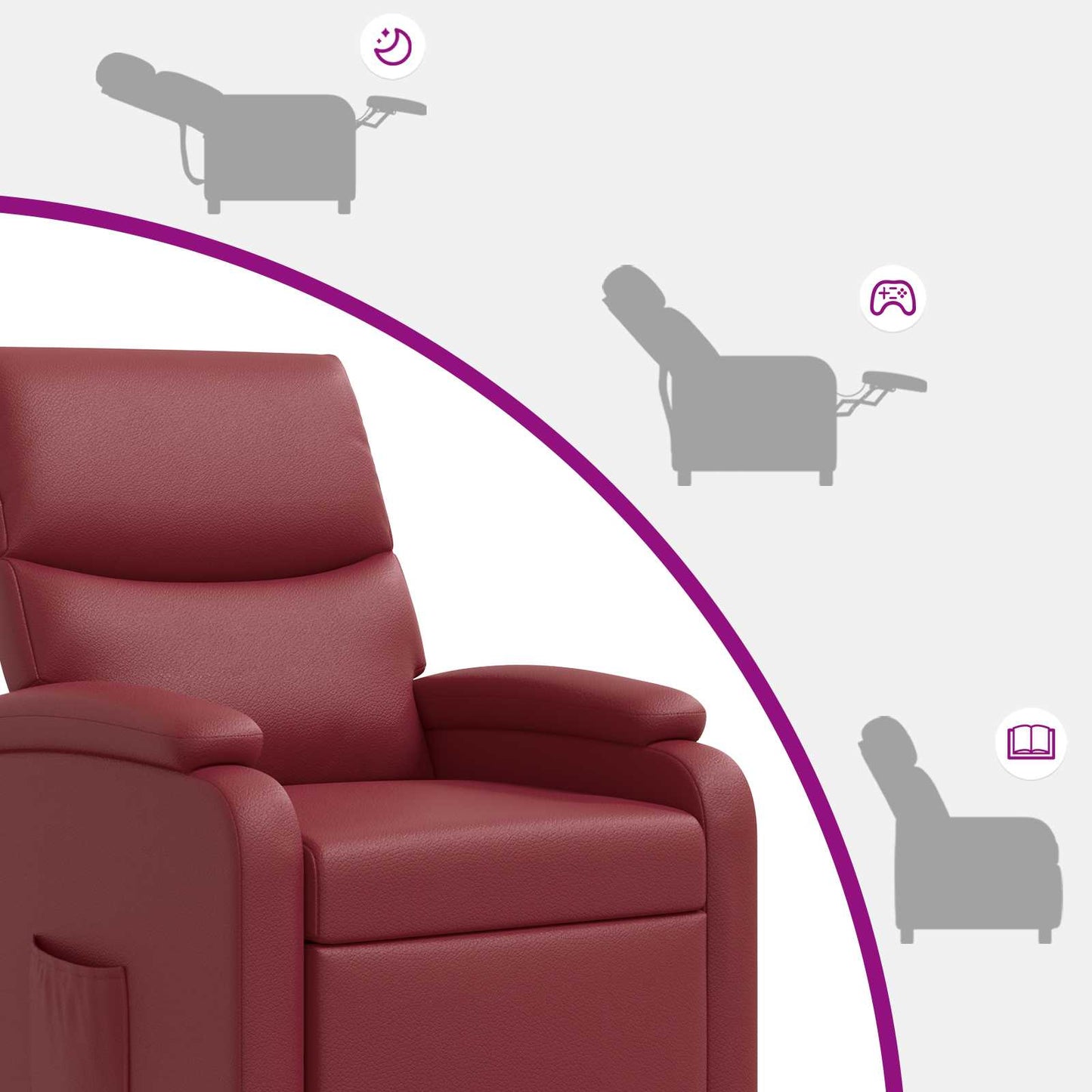 Recliner Vinrød Kunstlæder