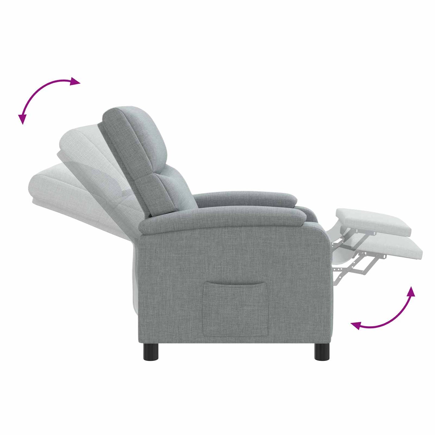 Recliner Lysegrå Stof