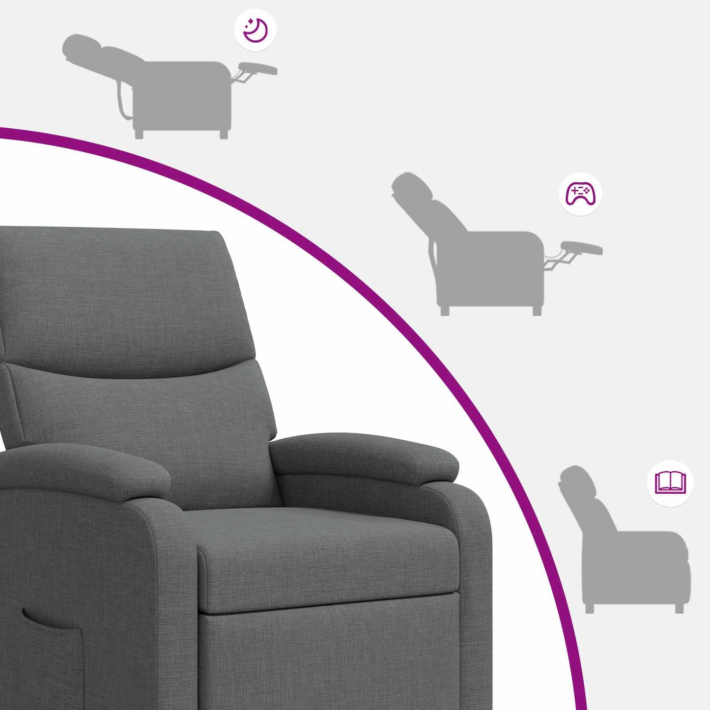 Recliner Mørkegrå Stof