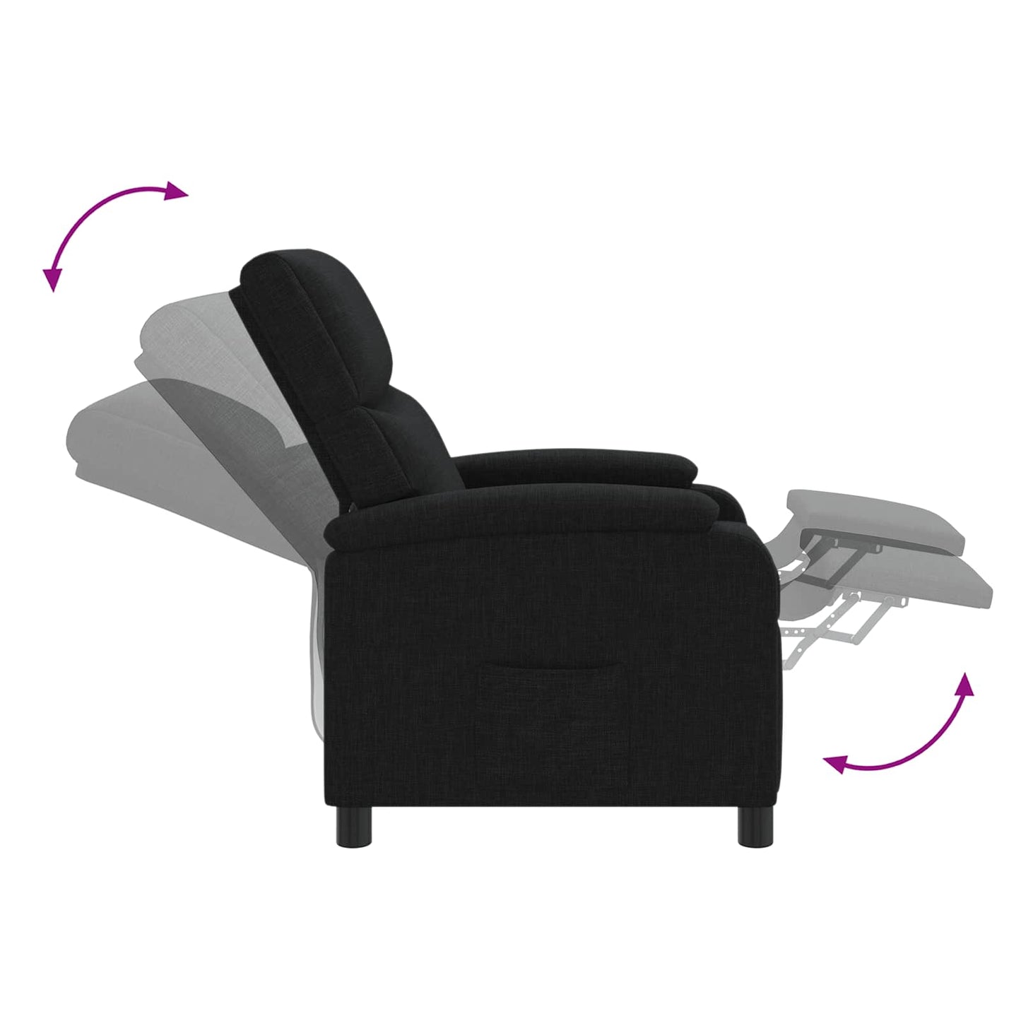 Recliner Sort Stof