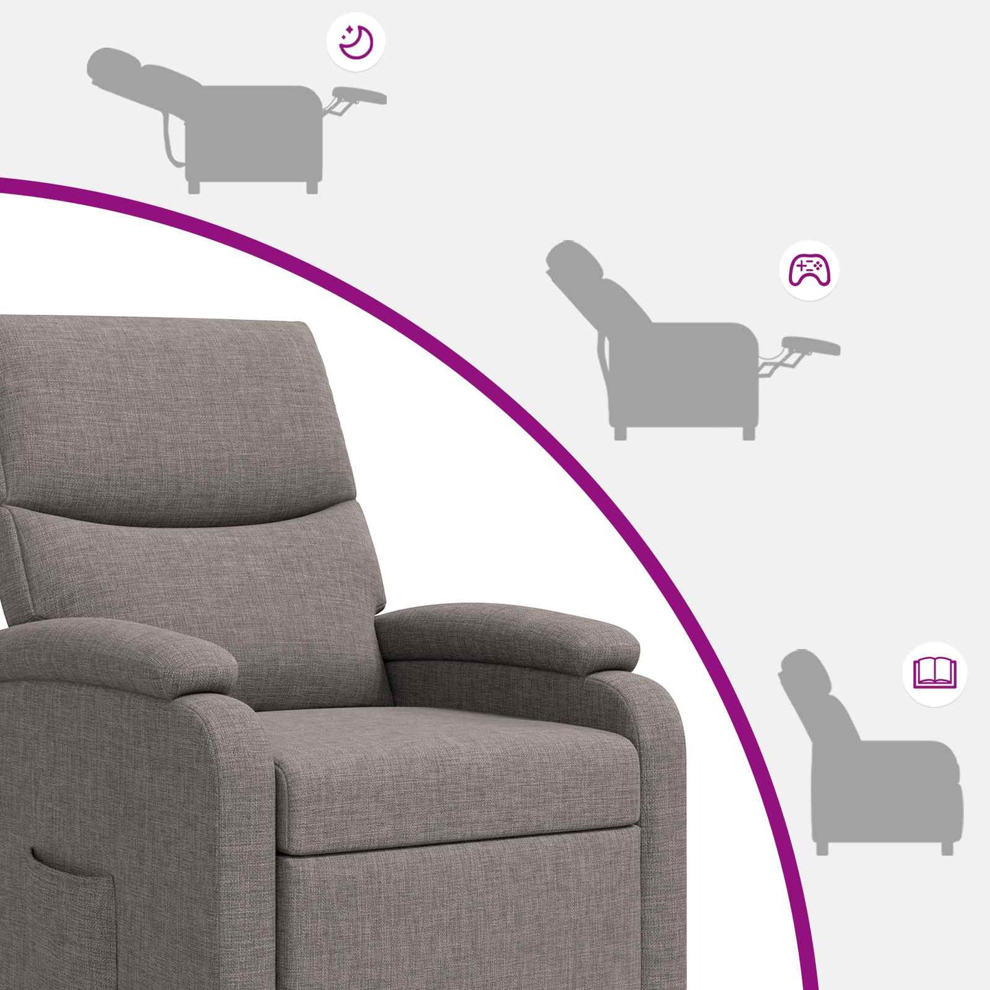 Recliner Gråbrun Stof