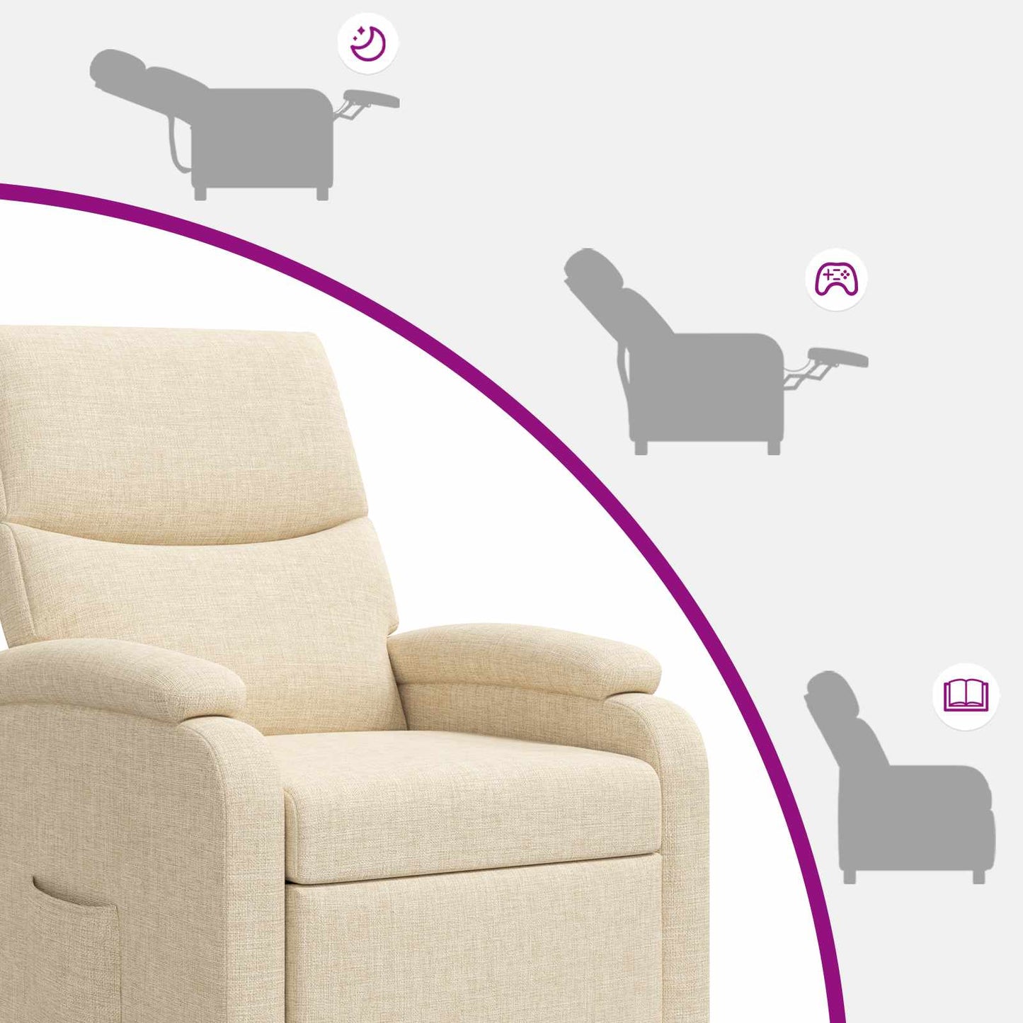 Recliner Cremefarvet Stof