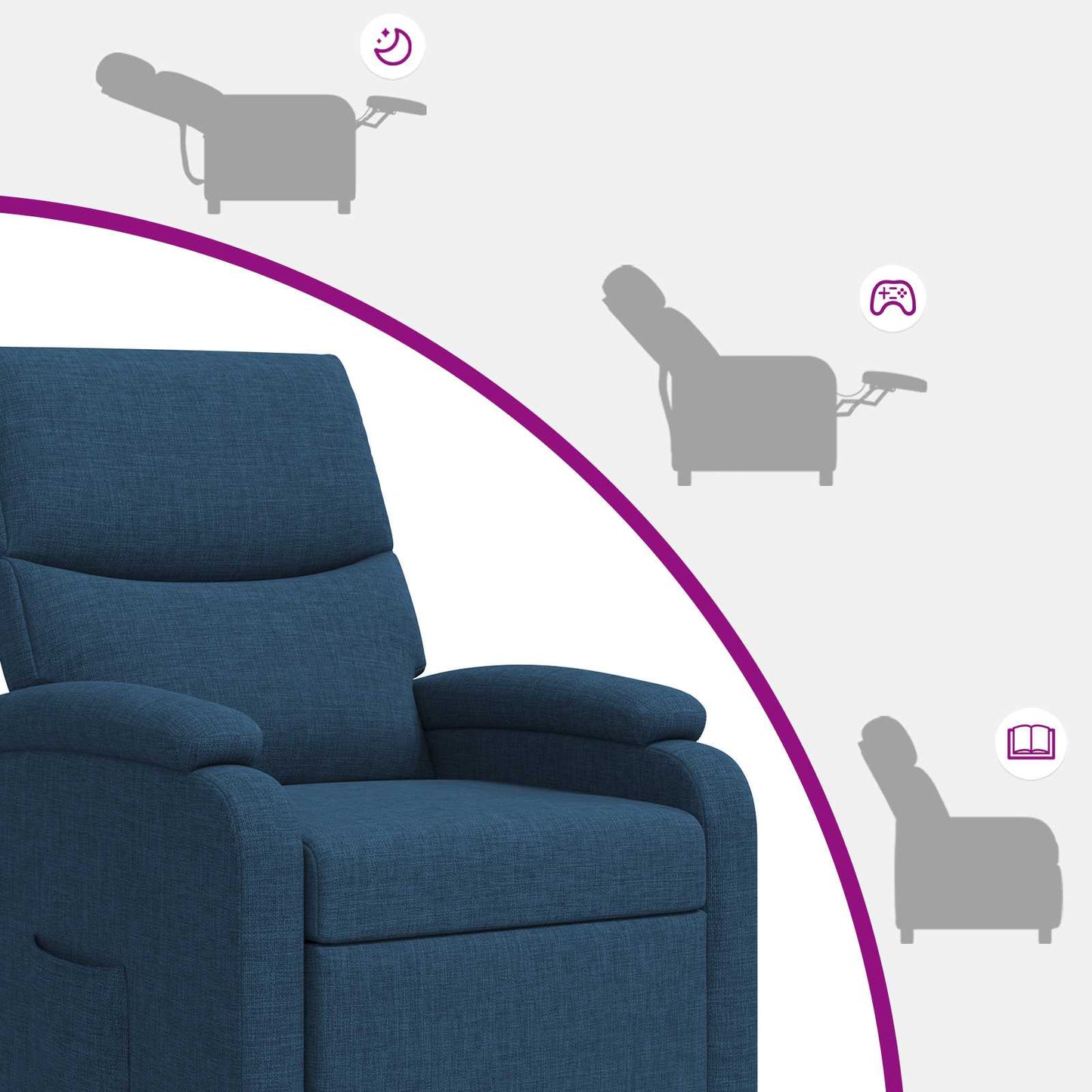 Recliner Blå Stof