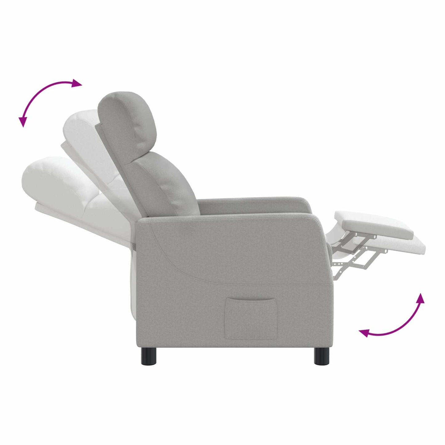 Massage Lænestol Skygrå Stof