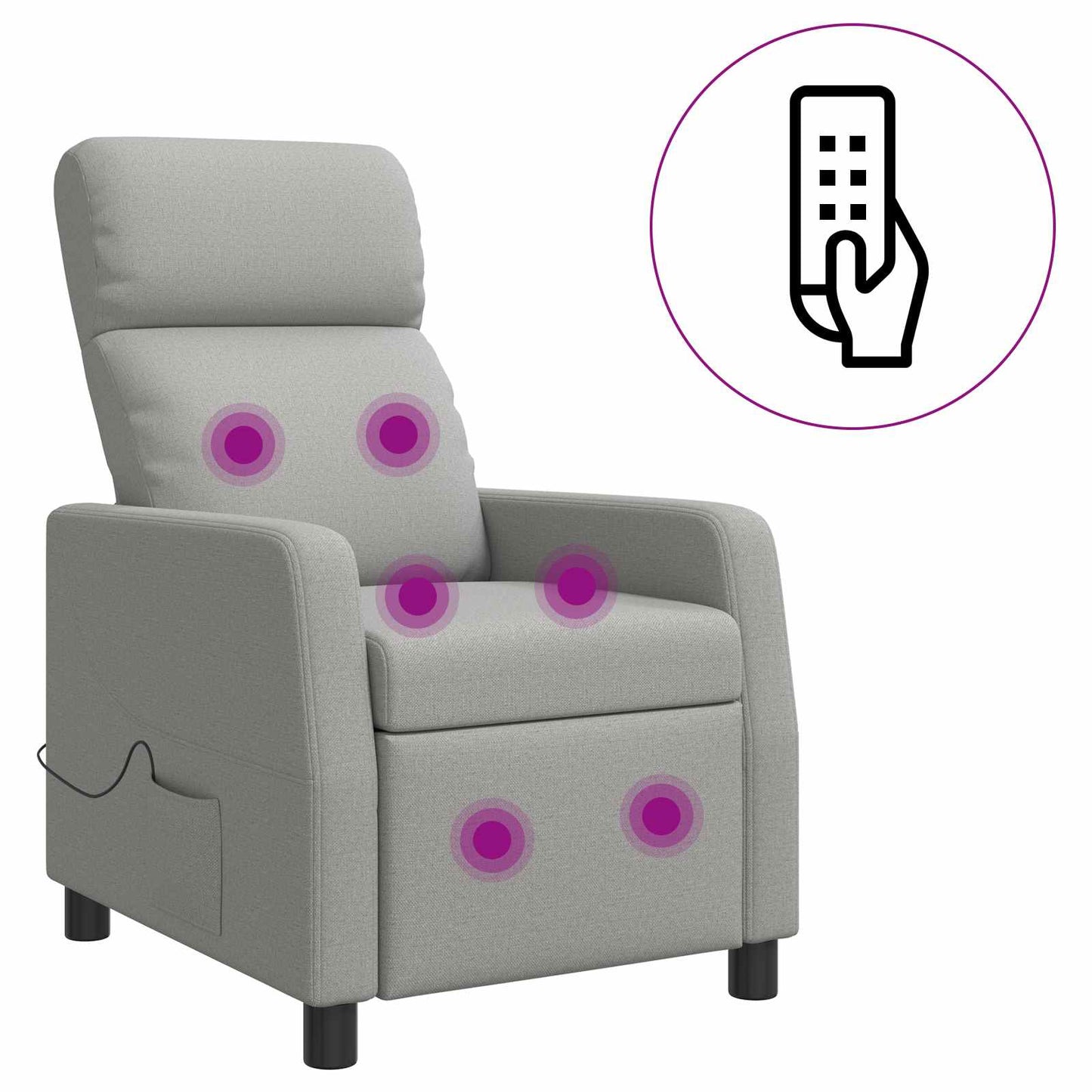 Massage Lænestol Skygrå Stof