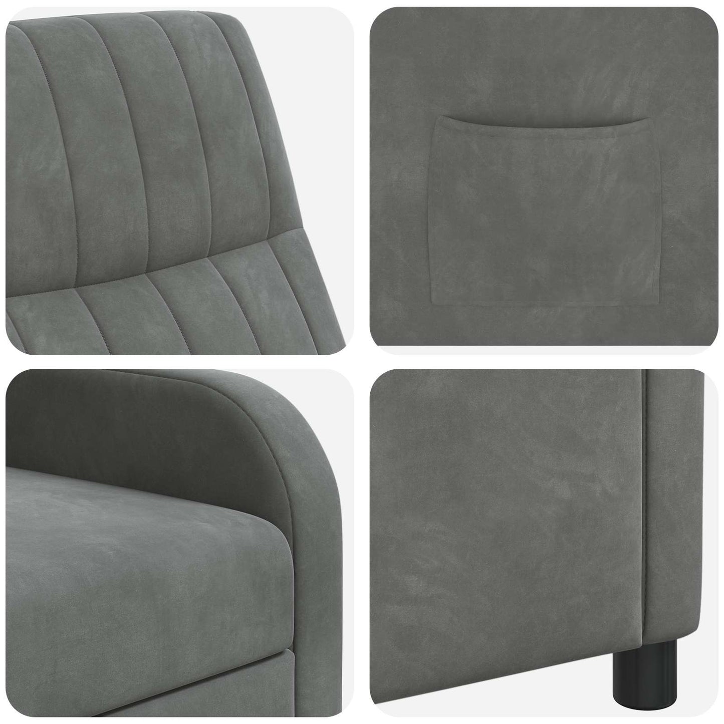 Recliner Mørkegrå Velour (V)