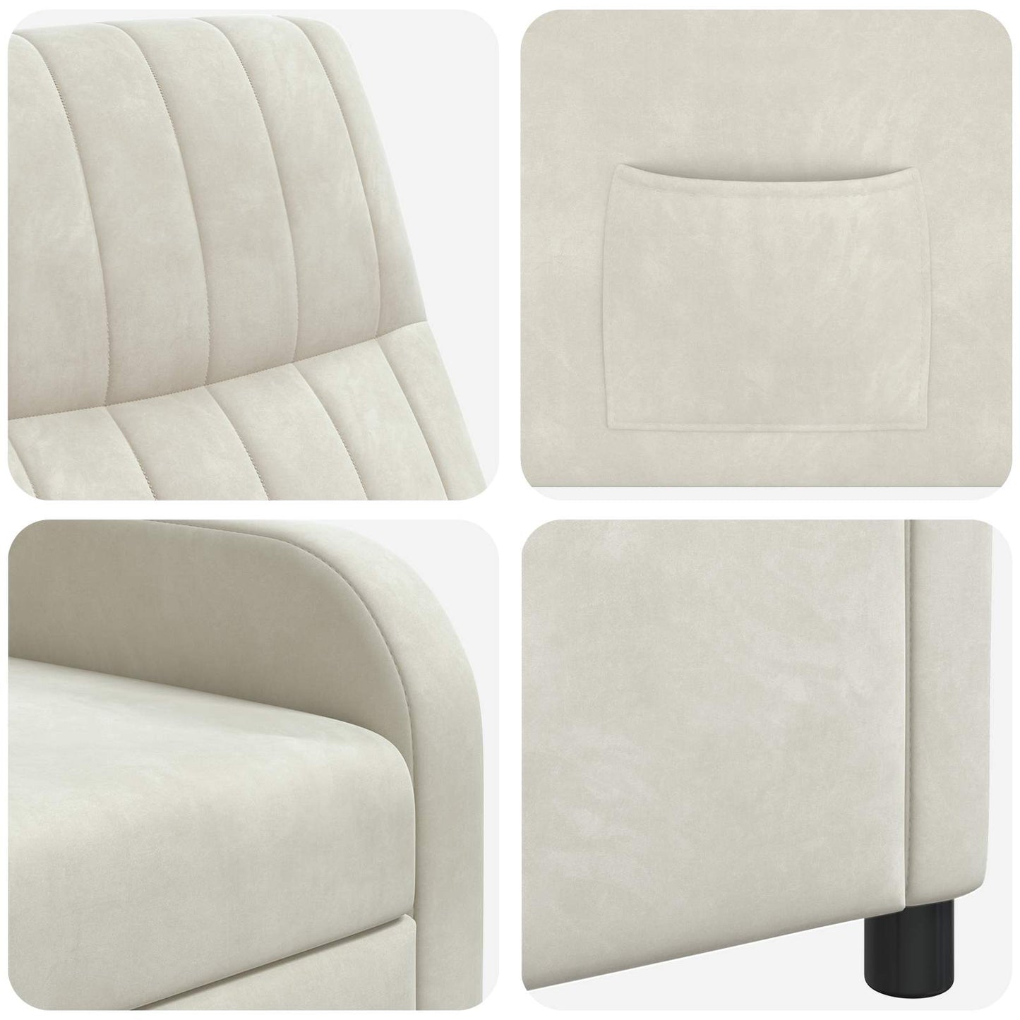 Recliner Cremefarvet Velour (V)