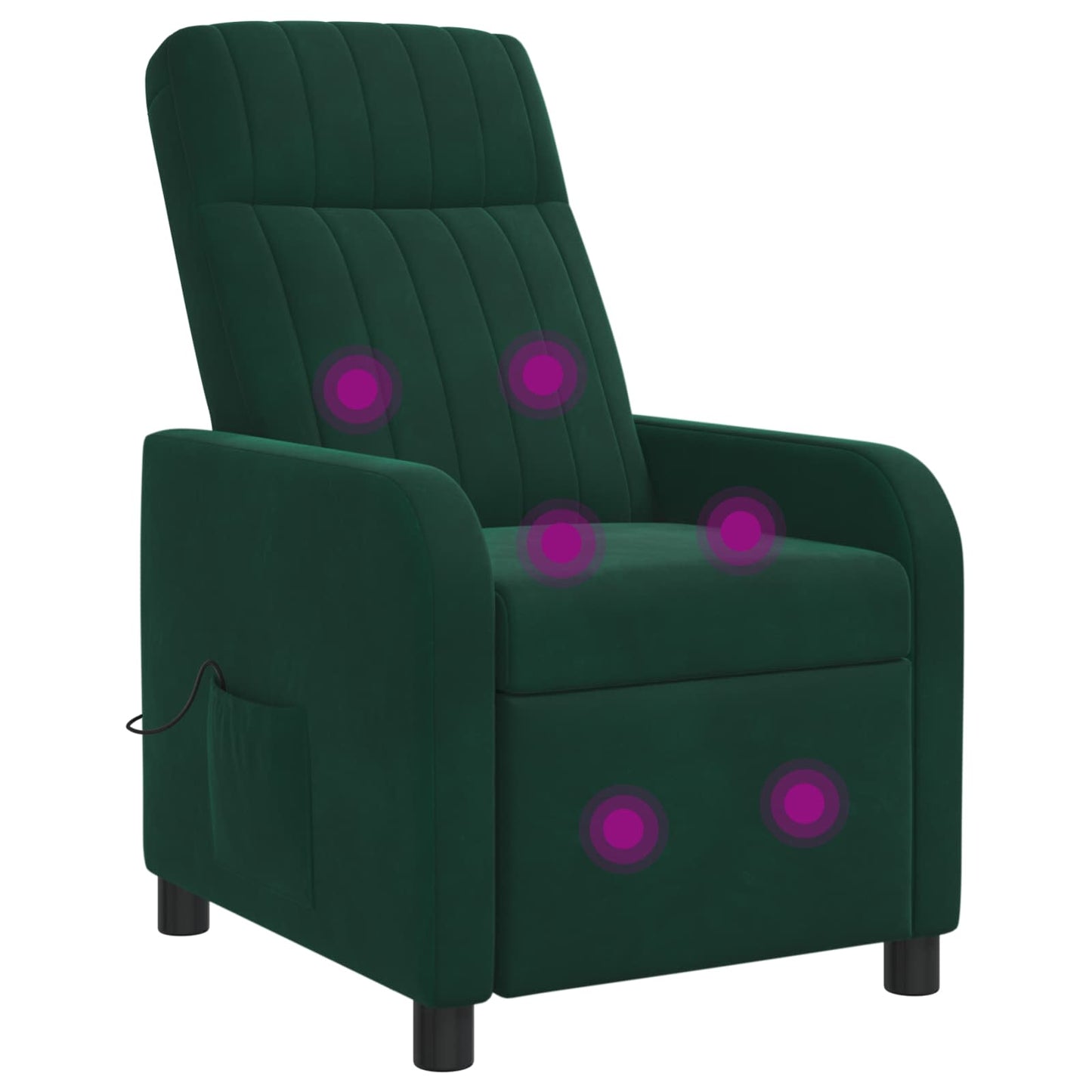 Massage Lænestol Mørkegrøn Velour (V)