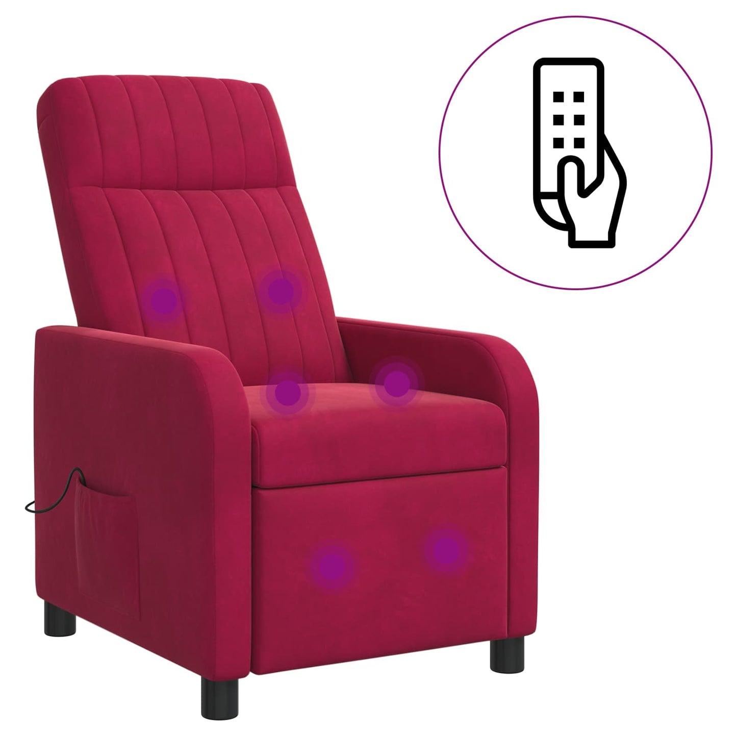 Massage Lænestol Vinrød Velour (V)
