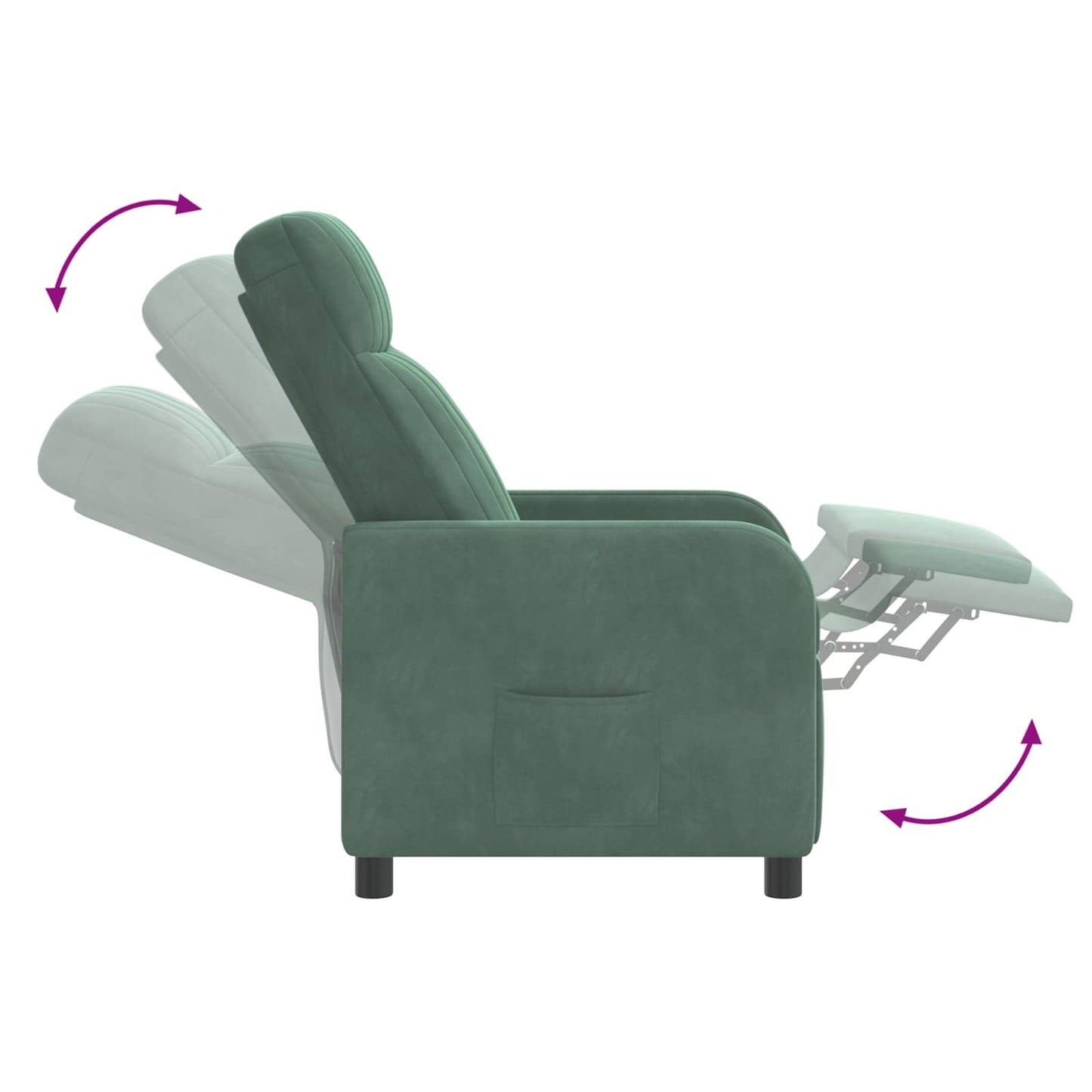 Massage Lænestol Havgrøn Velour (V)
