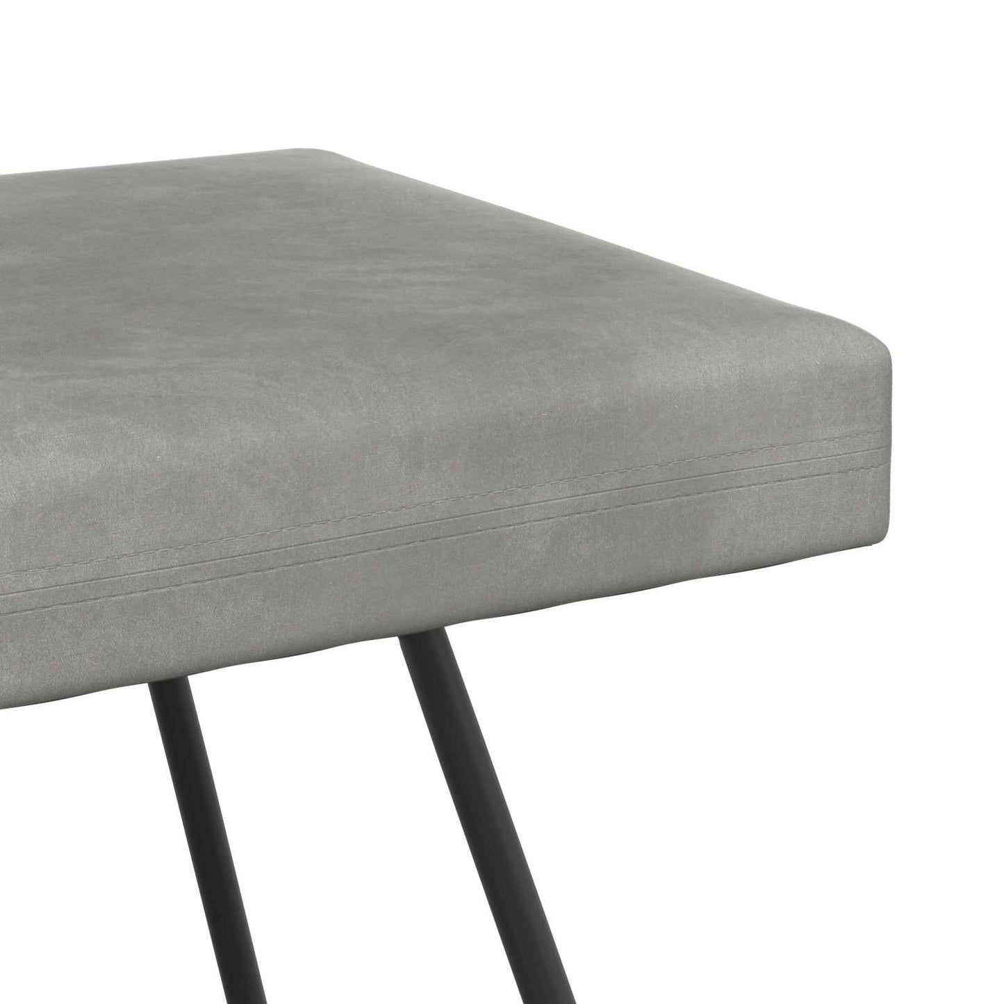 bænk Lysegrå 80 x 40 x 45 cm Fløjl