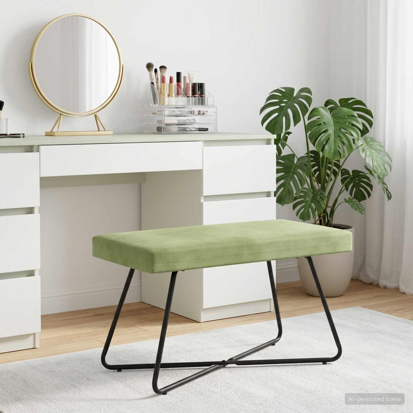 bænk Lys grøn 80 x 40 x 45 cm Fløjl
