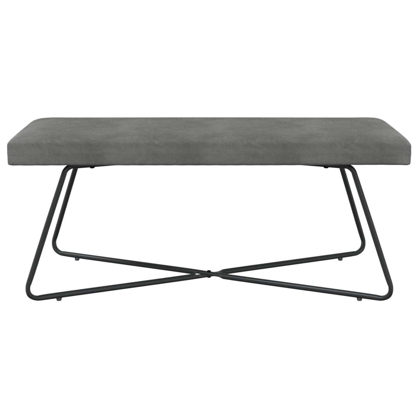bænk Mørkegrå 110 x 40 x 45 cm Fløjl