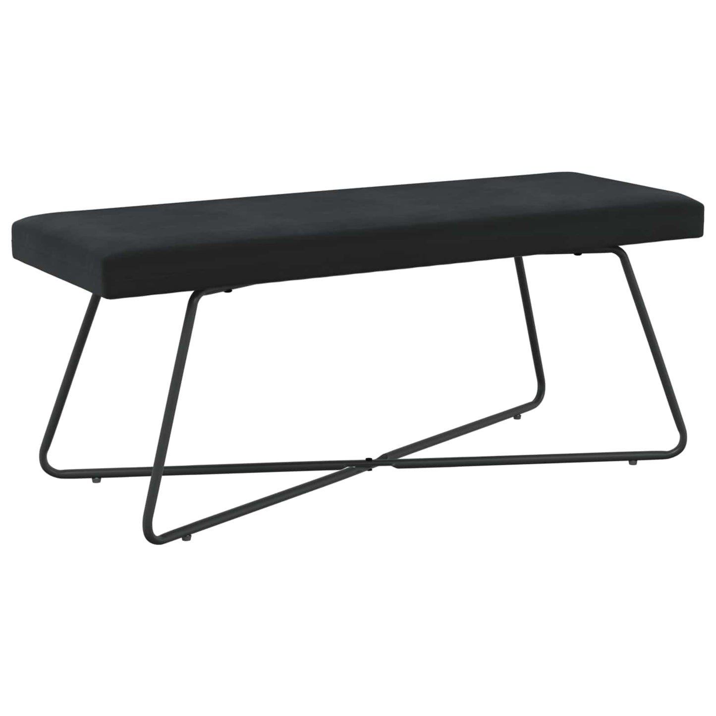 bænk Sort 110 x 40 x 45 cm Fløjl