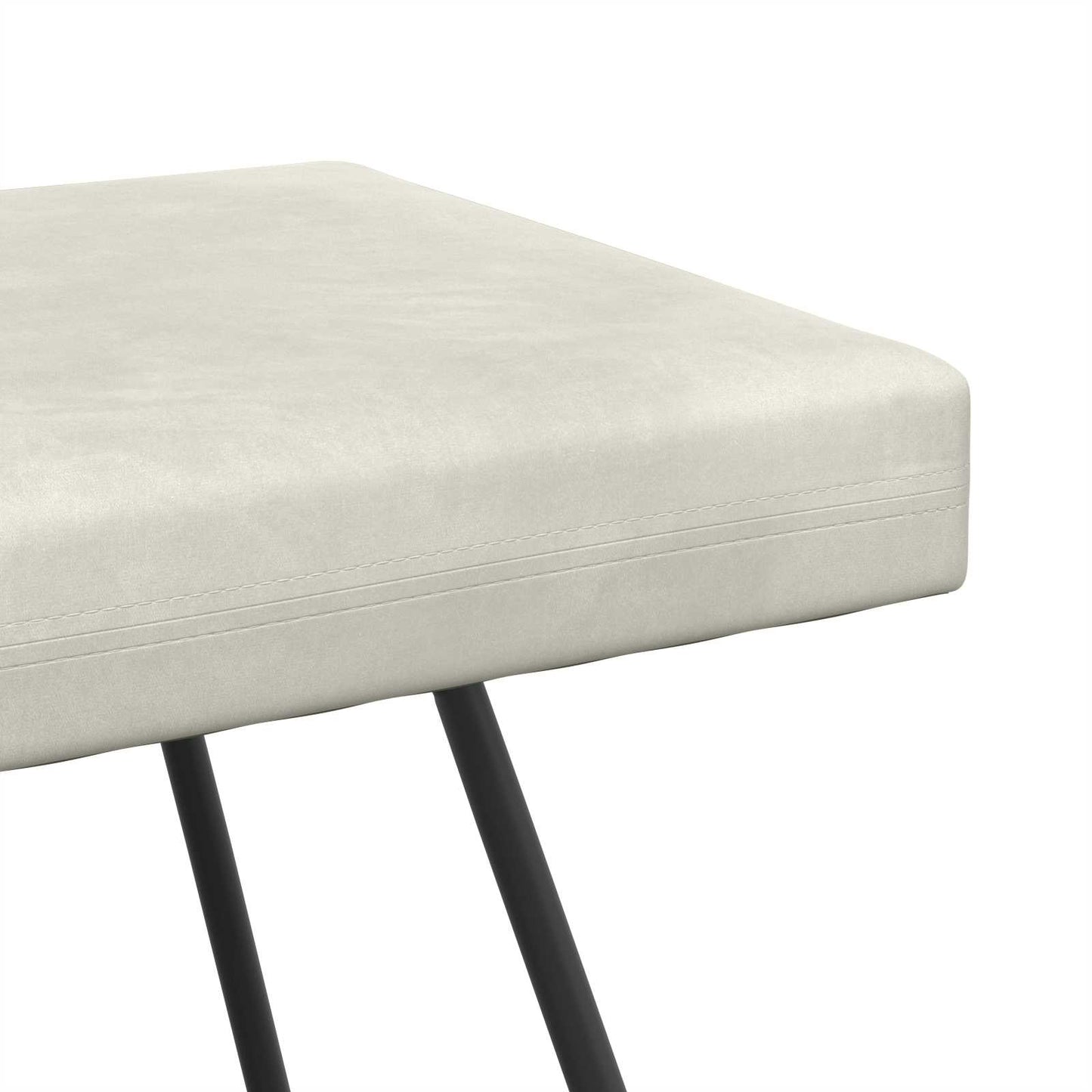 bænk Cremefarvet 110 x 40 x 45 cm Fløjl