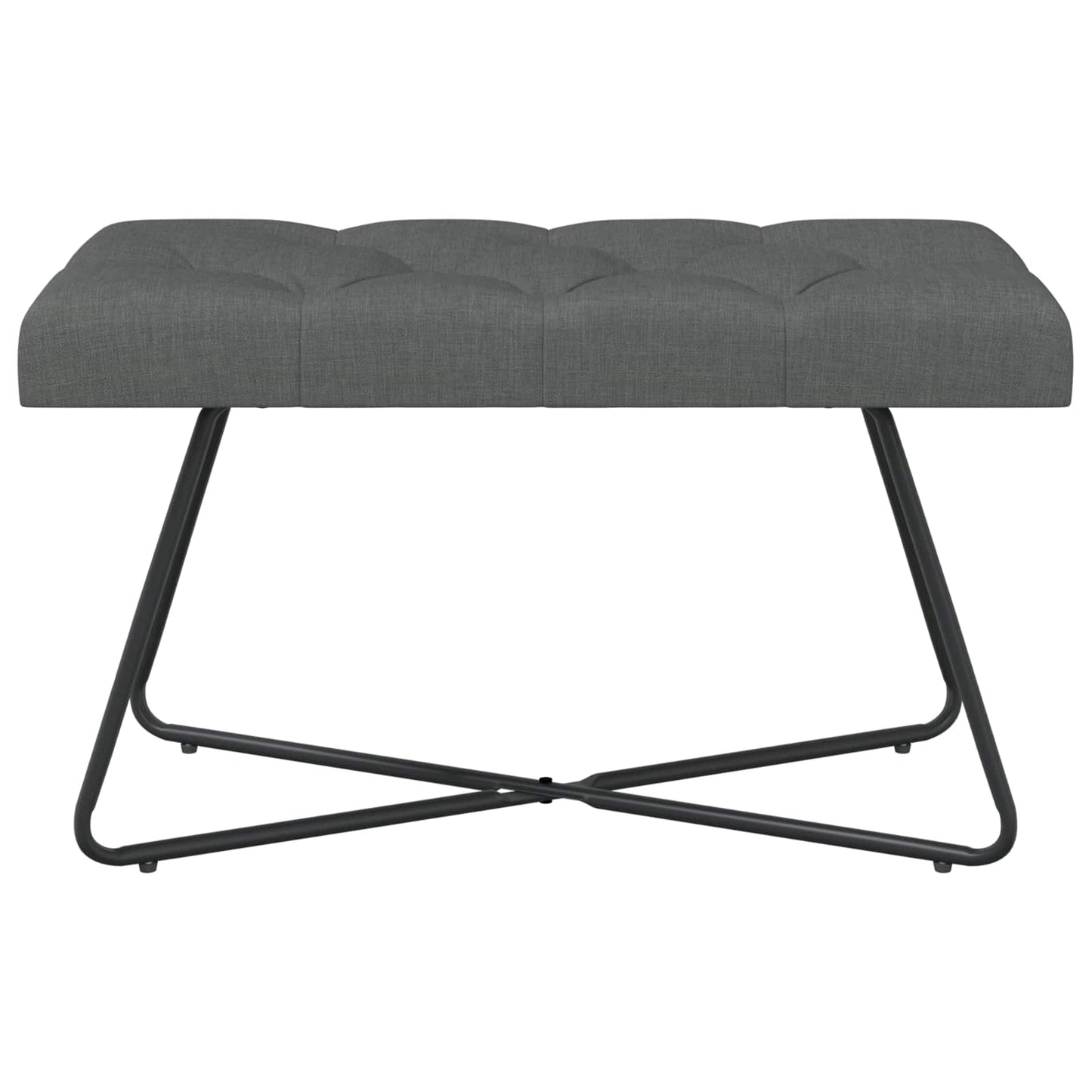 Bænk med knap tufting Mørkegrå 80 x 40 x 46 cm Stof