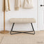 Bænk med knap tufting Cremefarvet 80 x 40 x 46 cm Stof