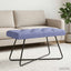 Bænk med knap tufting Jeans blå 80 x 40 x 46 cm Stof