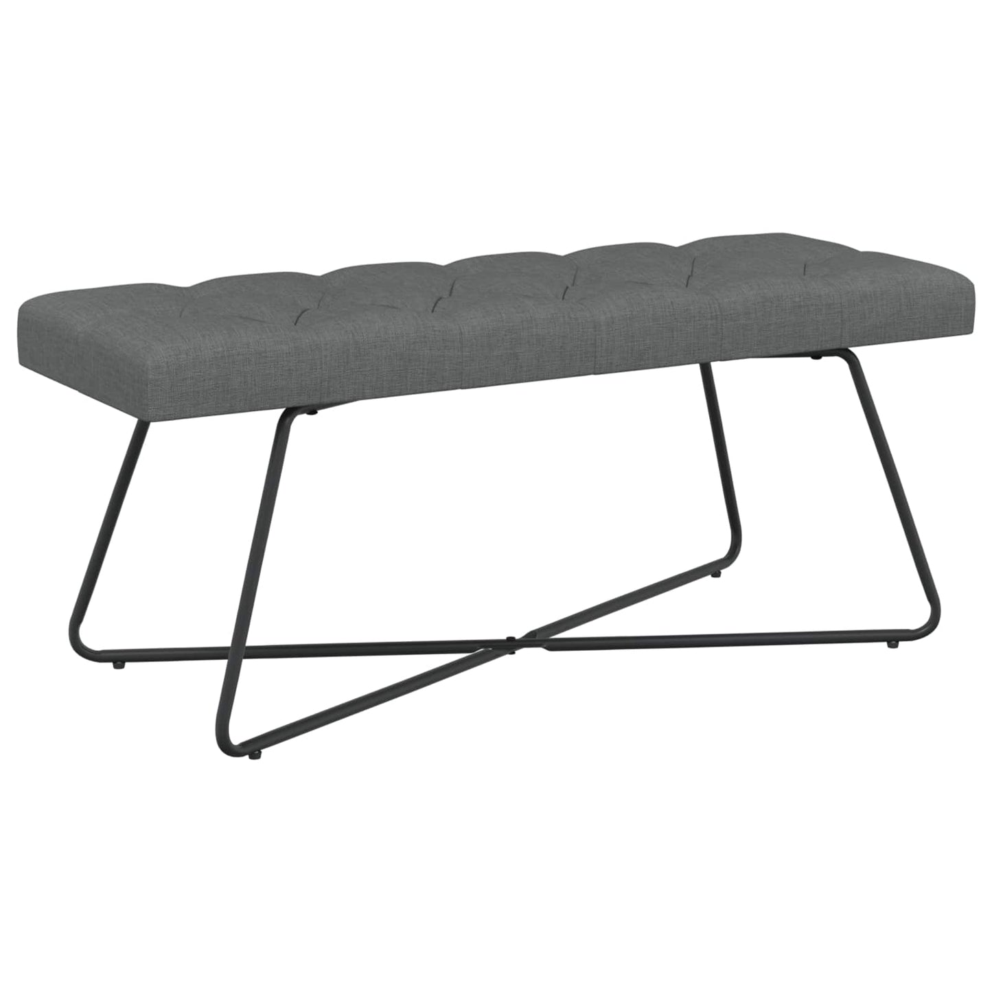 Bænk med knap tufting Mørkegrå 110 x 40 x 46 cm Stof