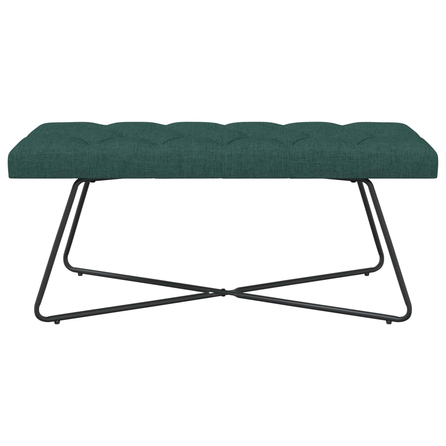 Bænk med knap tufting Mørkegrøn 110 x 40 x 46 cm Stof