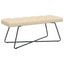 Bænk med knap tufting Cremefarvet 110 x 40 x 46 cm Stof