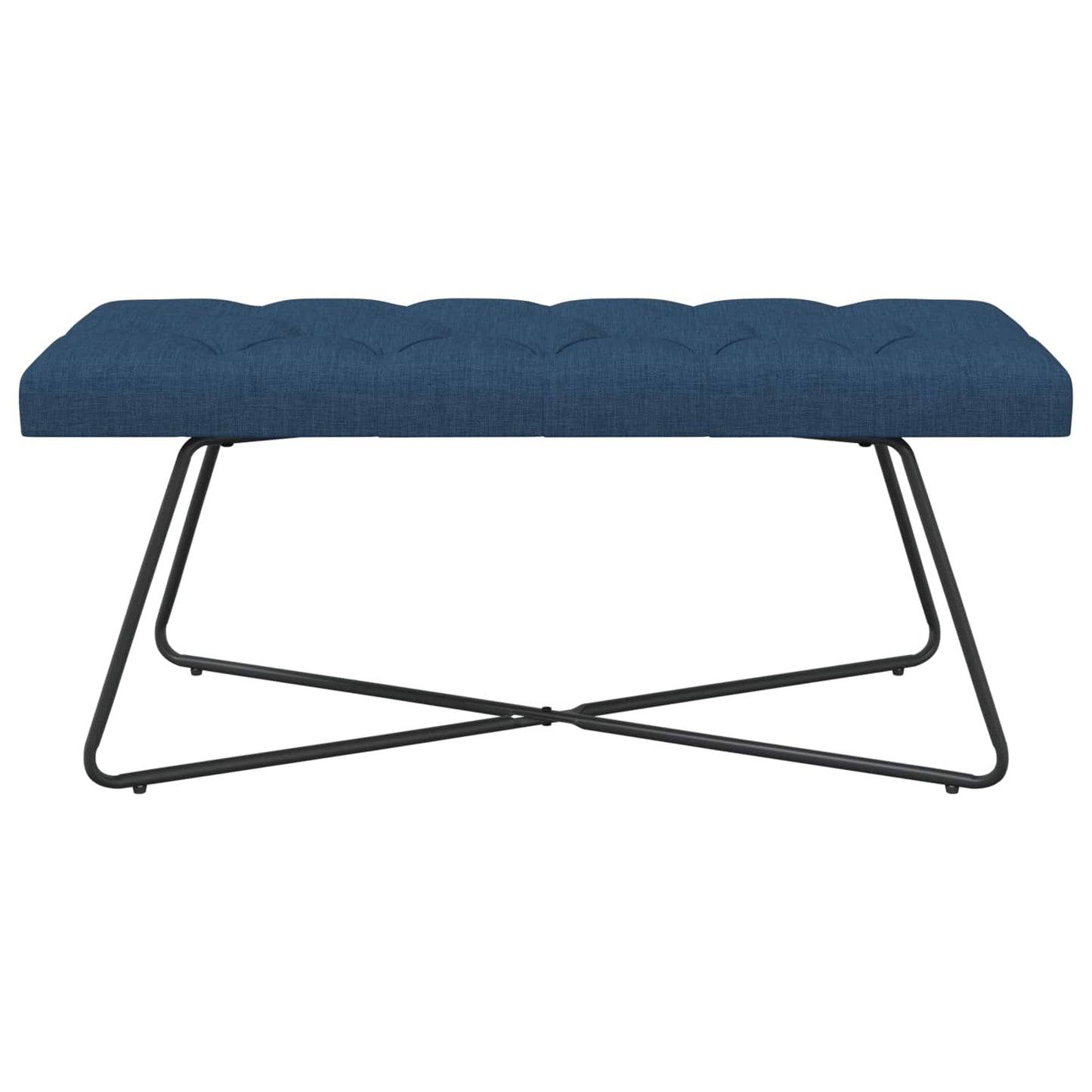 Bænk med knap tufting Blå 110 x 40 x 46 cm Stof