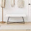 Bænk med knap tufting Hvid 110 x 40 x 46 cm Stof