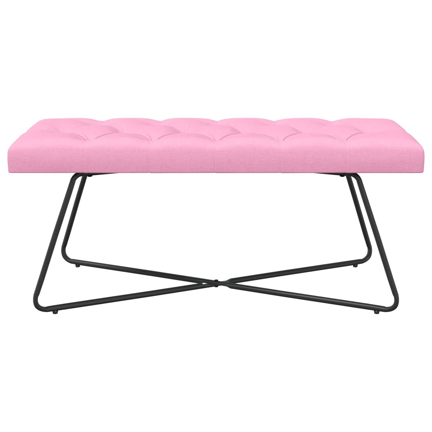 Bænk med knap tufting Lyserød 110 x 40 x 46 cm Stof