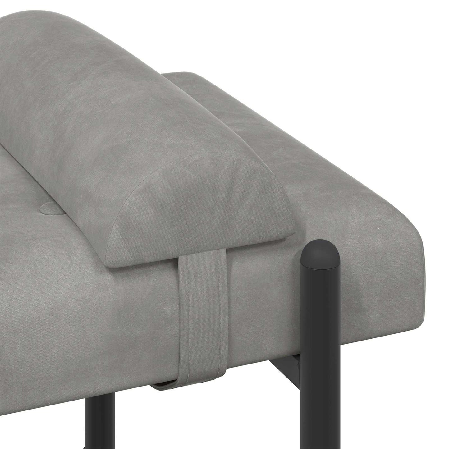 Knappet bænk med puder Lysegrå 110 x 40 x 46 cm Fløjl