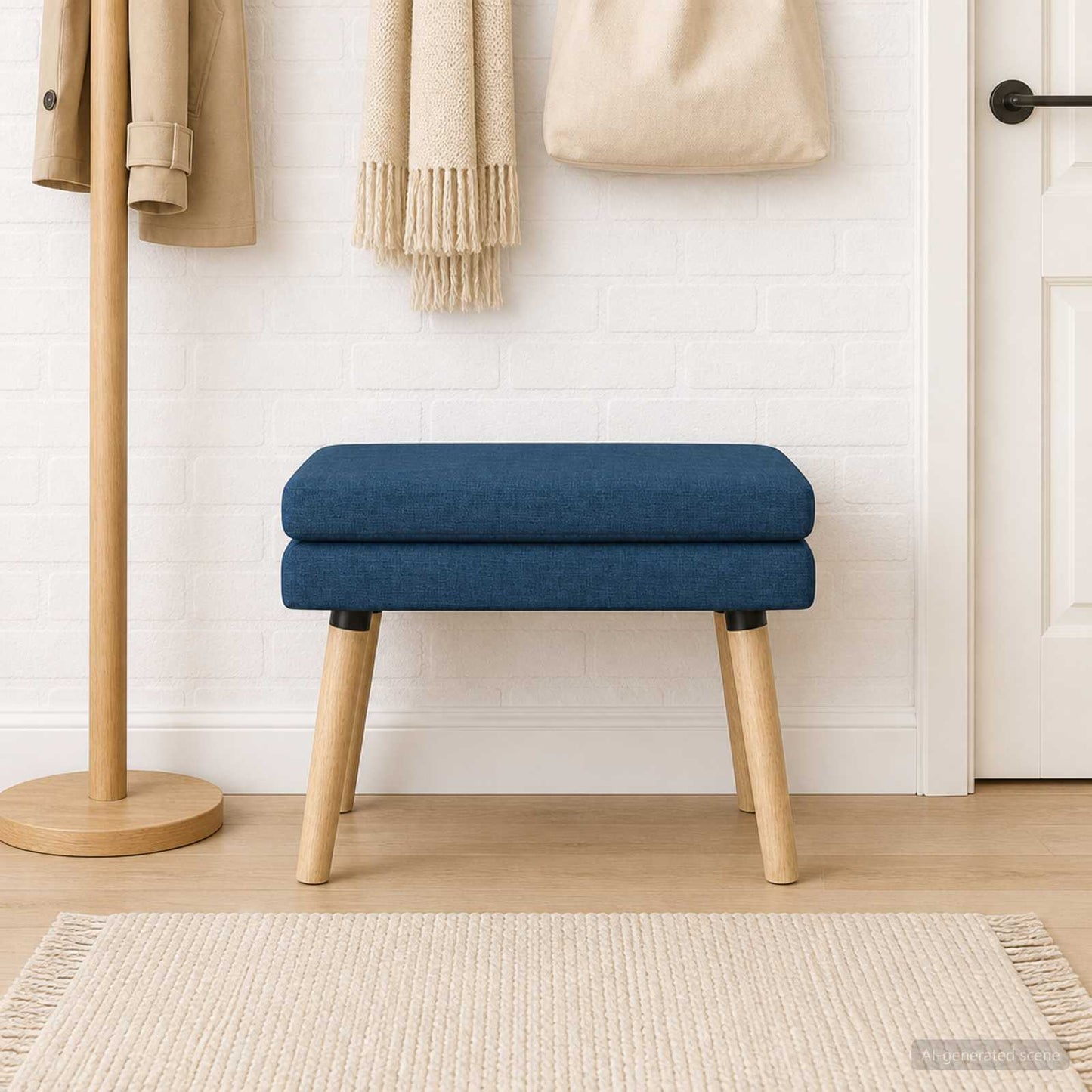 Dobbeltlagret bænk Blå 60 x 40 x 46 cm Stof