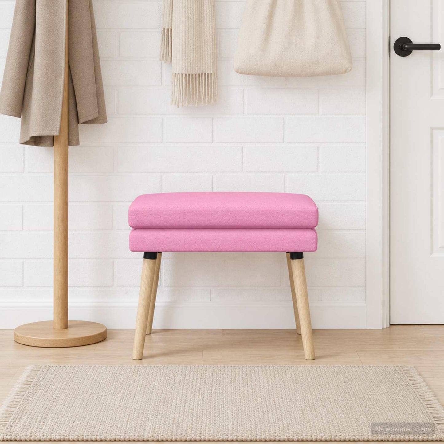Dobbeltlagret bænk Lyserød 60 x 40 x 46 cm Stof