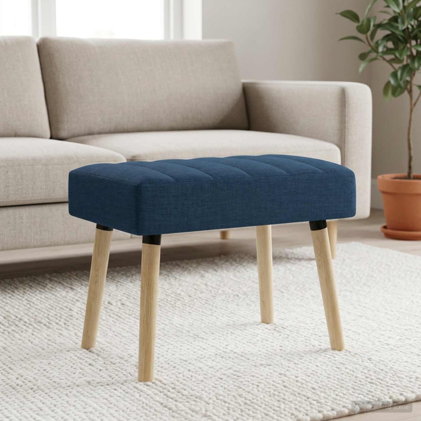 Kanalpuddet Bænk Blå 60 x 40 x 45 cm Stof