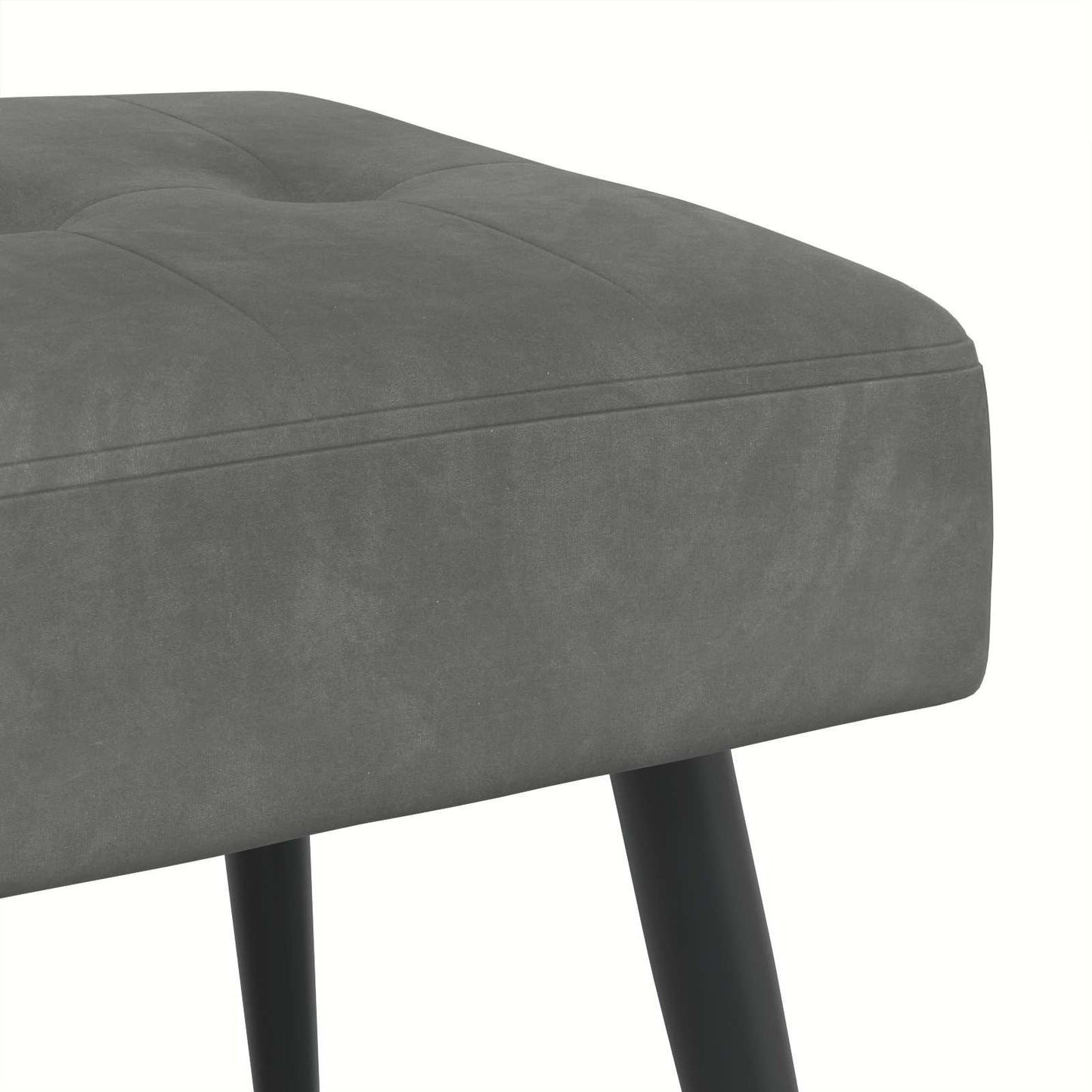 Bænk med knap tufting Mørkegrå 60 x 40 x 45 cm Fløjl