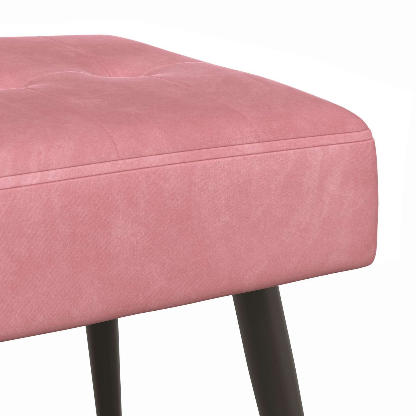 Bænk med knap tufting Lyserød 60 x 40 x 45 cm Fløjl