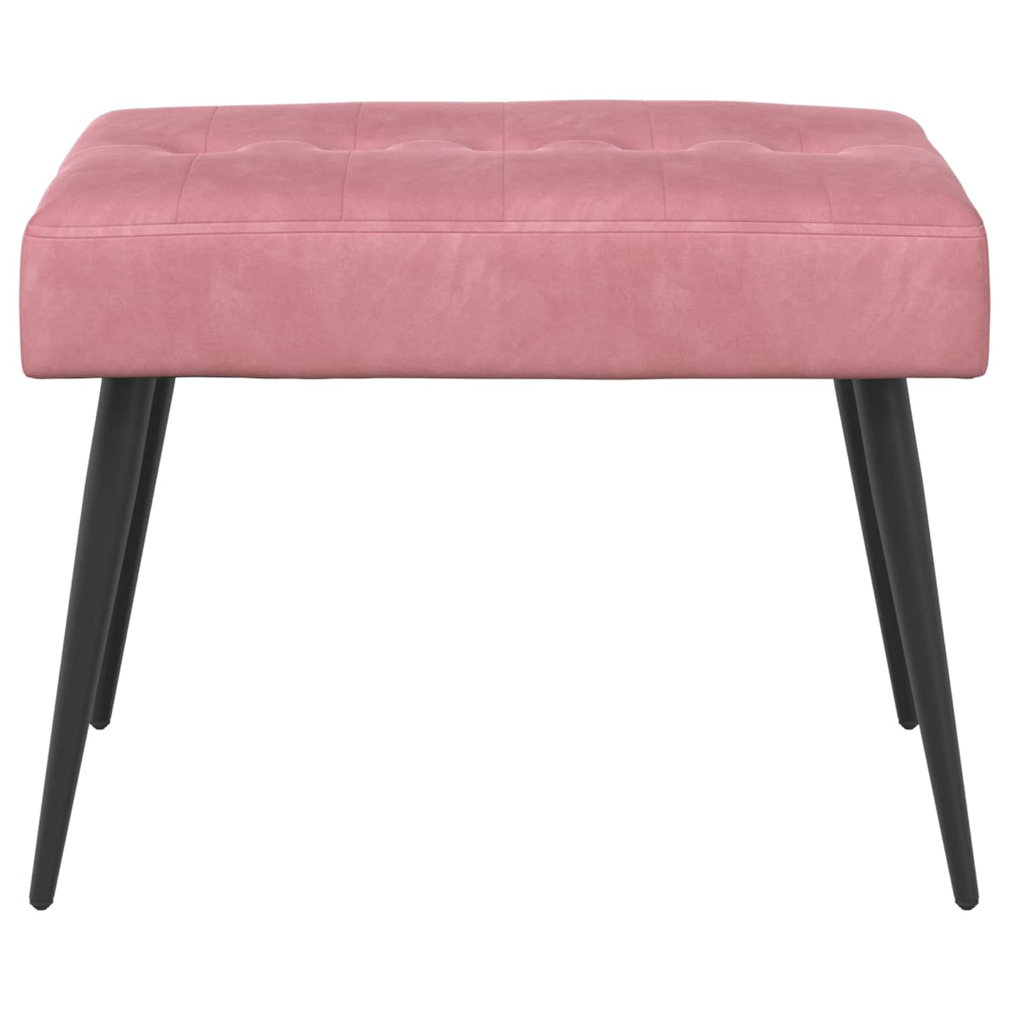 Bænk med knap tufting Lyserød 60 x 40 x 45 cm Fløjl