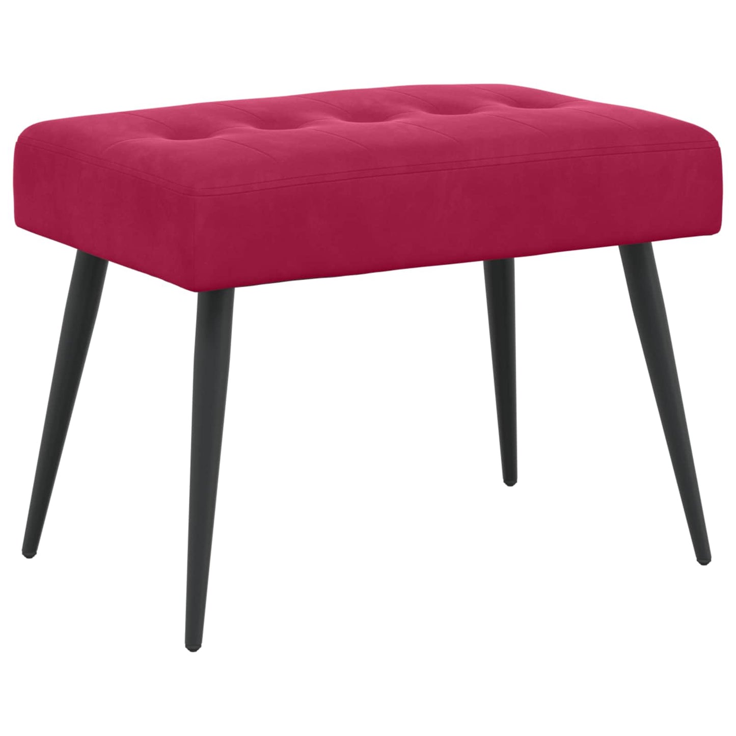 Bænk med knap tufting Vinrød 60 x 40 x 45 cm Fløjl