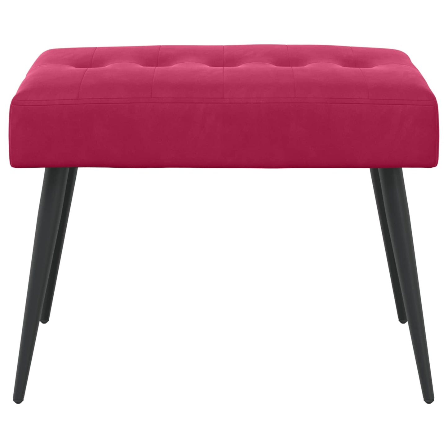 Bænk med knap tufting Vinrød 60 x 40 x 45 cm Fløjl