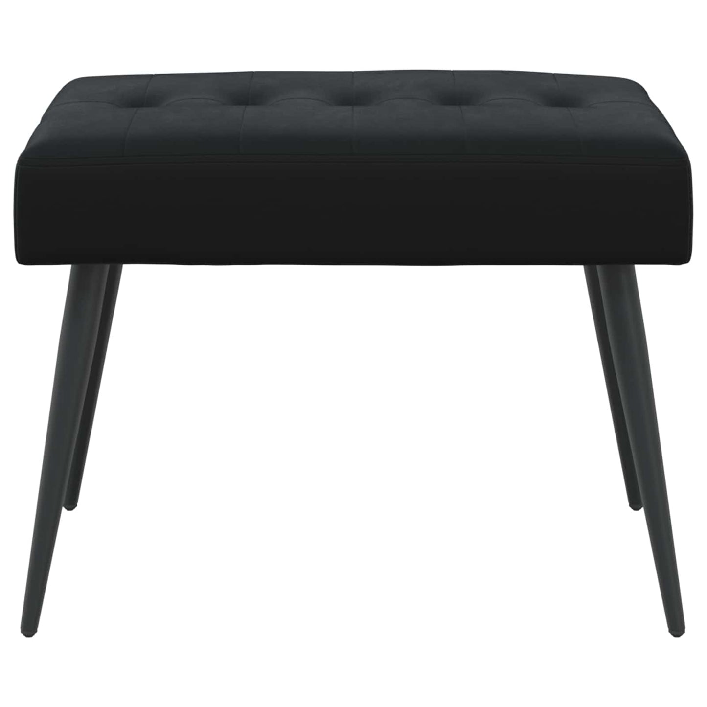 Bænk med knap tufting Sort 60 x 40 x 45 cm Fløjl
