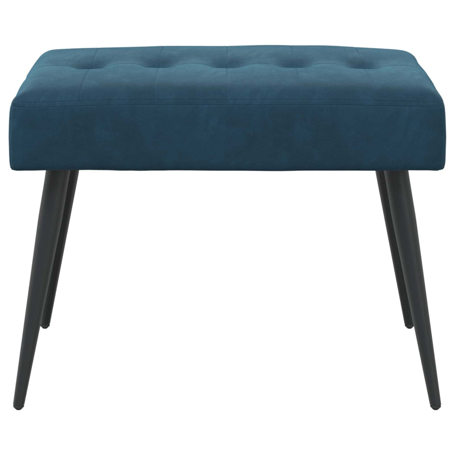 Bænk med knap tufting Blå 60 x 40 x 45 cm Fløjl