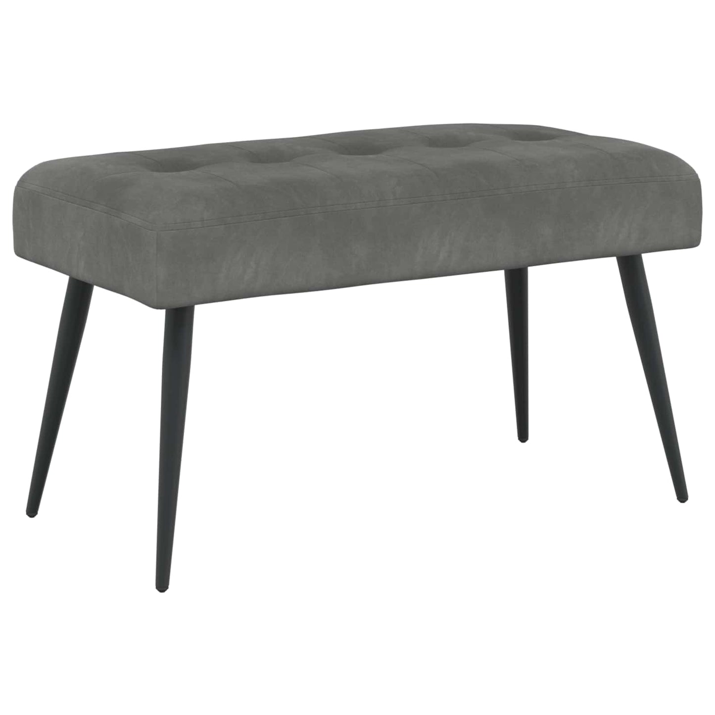Bænk med knap tufting Mørkegrå 80 x 40 x 46 cm Fløjl