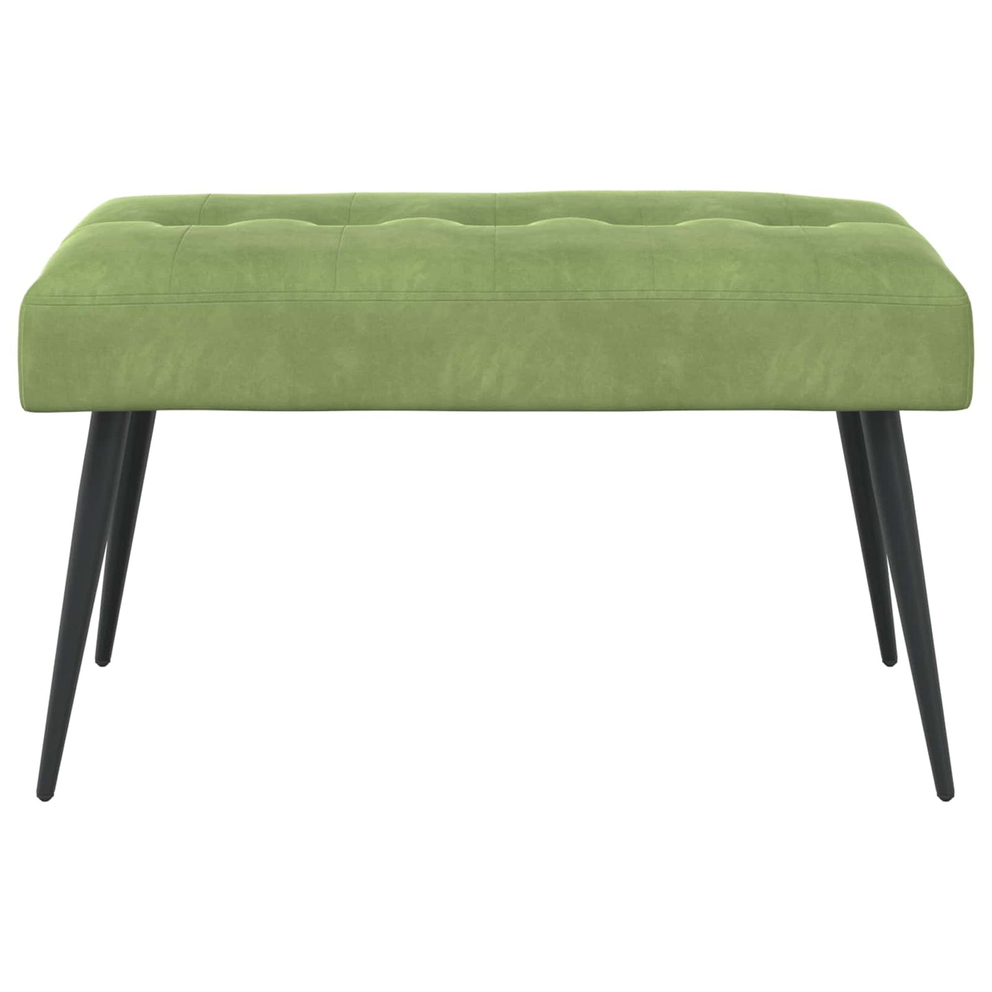 Bænk med knap tufting Lys grøn 80 x 40 x 46 cm Fløjl