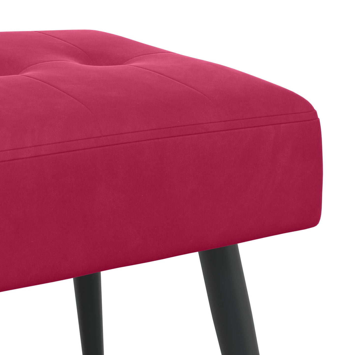 Bænk med knap tufting Vinrød 80 x 40 x 46 cm Fløjl