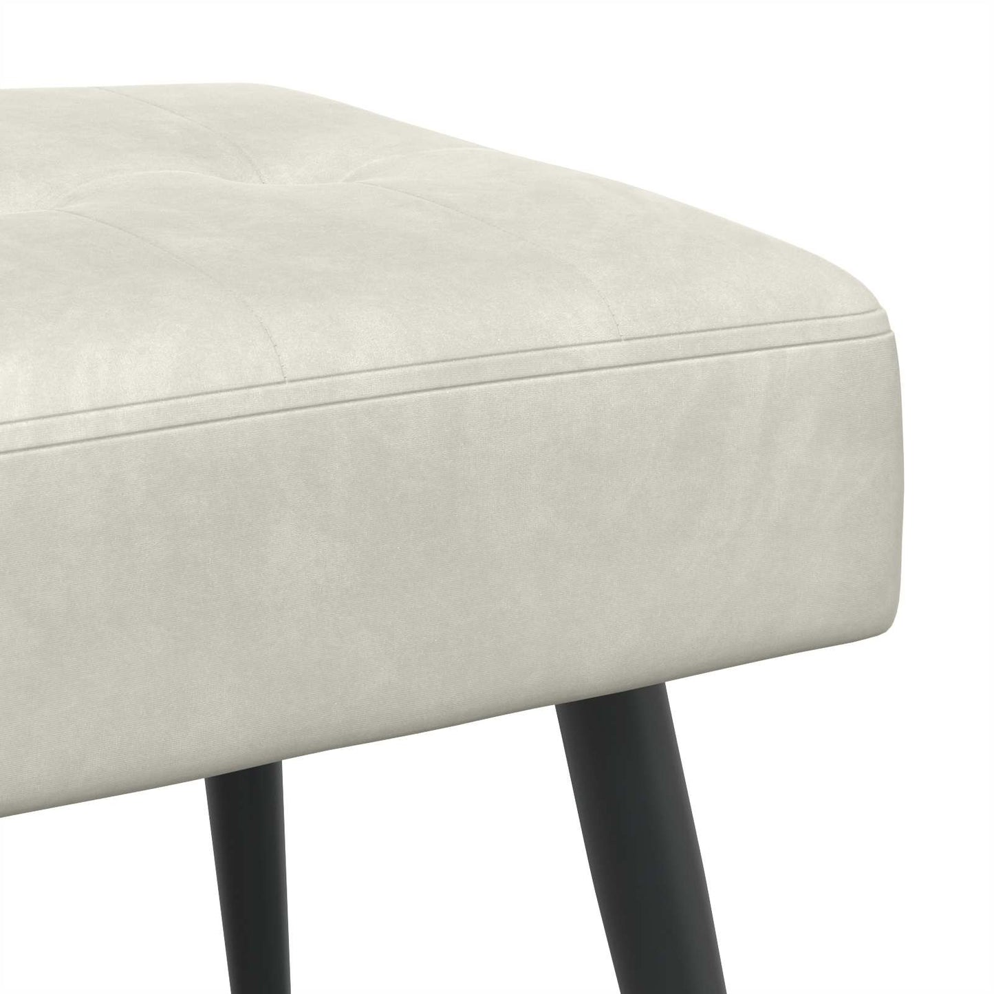 Bænk med knap tufting Cremefarvet 80 x 40 x 46 cm Fløjl