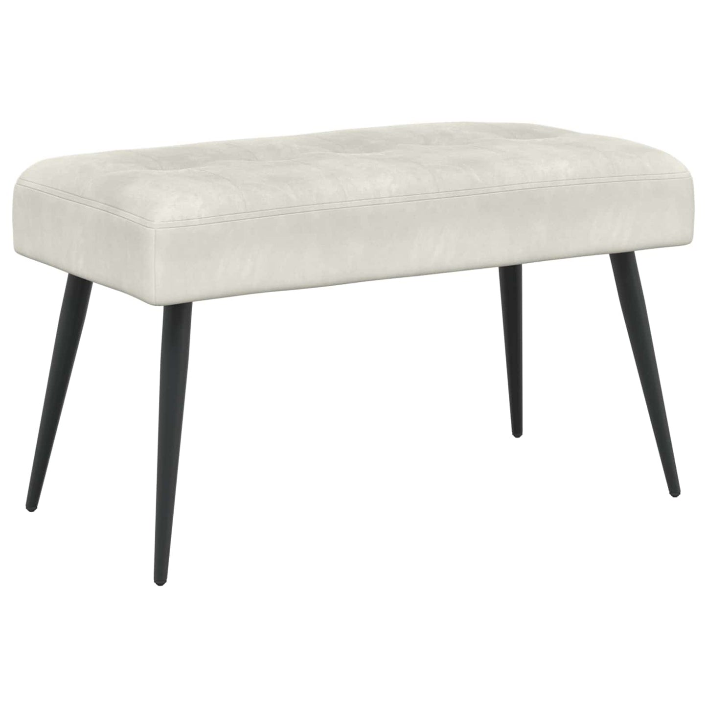 Bænk med knap tufting Cremefarvet 80 x 40 x 46 cm Fløjl