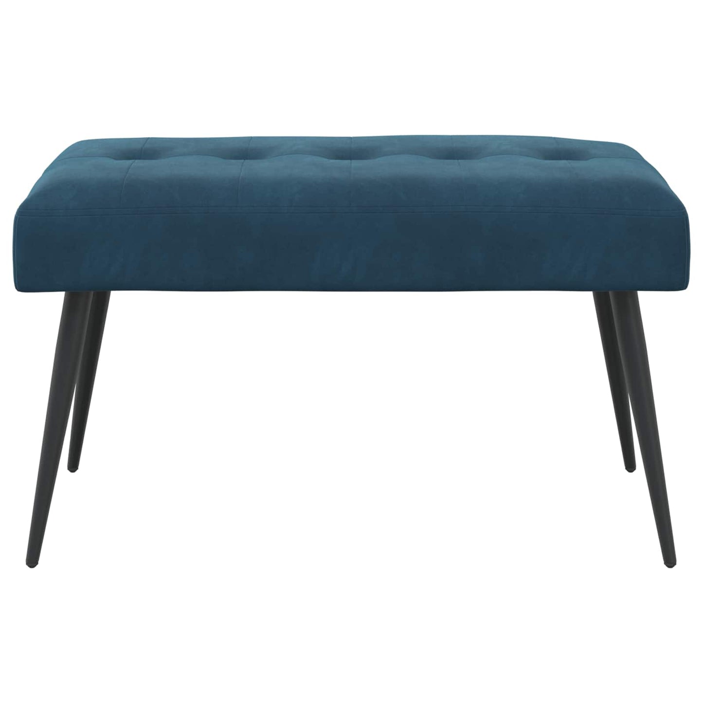 Bænk med knap tufting Blå 80 x 40 x 46 cm Fløjl