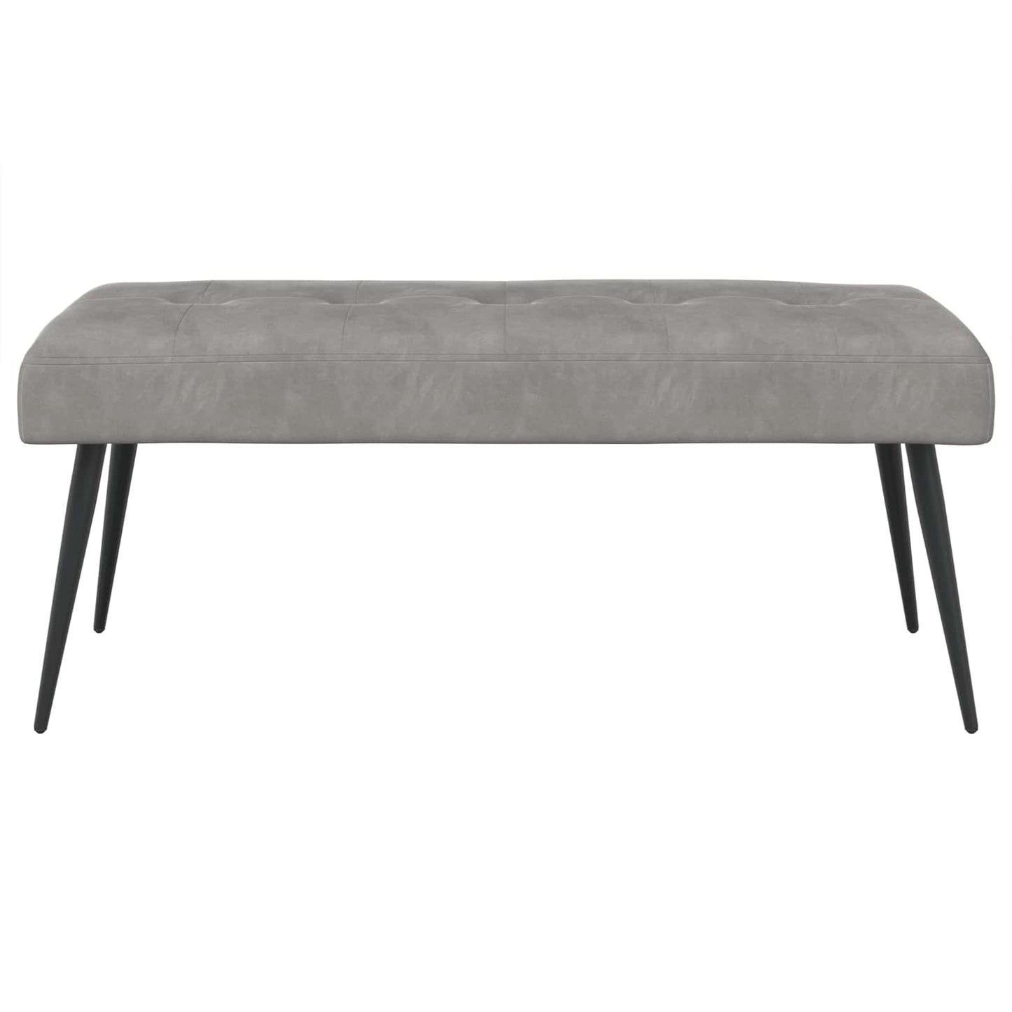 Bænk med knap tufting Lysegrå 110 x 40 x 46 cm Fløjl